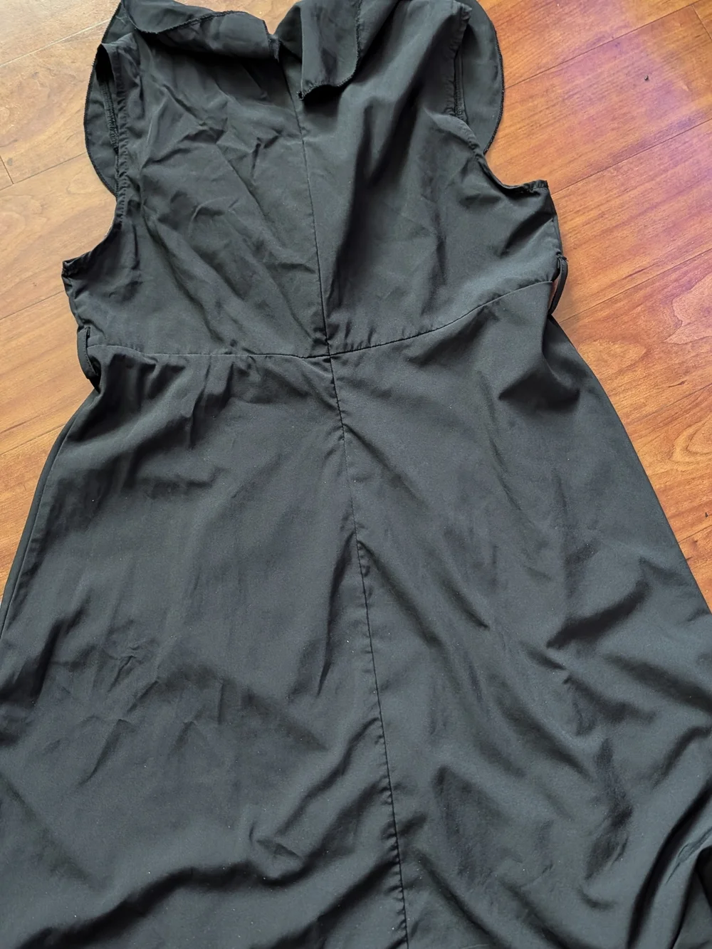 Black Ruffle Wrap-Detail Dress - Picture 4 of 11